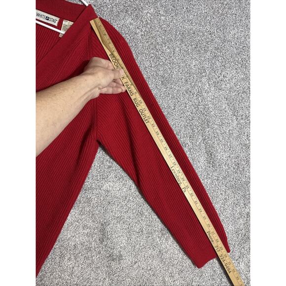 White Stag Cardigan Sweater Women XL Knit Grandmacore Shoulder Pads 90s Inspired - Picture 4 of 6